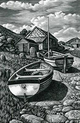 Beached Boats, Penberth by Howard Phipps