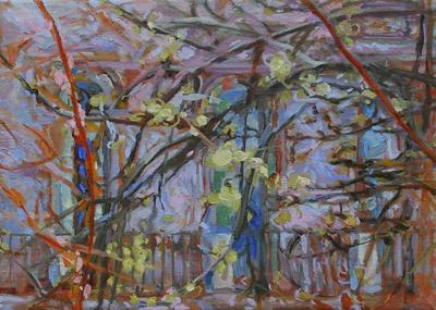 Elgin Crescent, Spring, Cherry by Isobel Johnstone