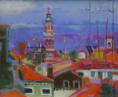 Venice, San Bartolomeo (Blue) by Isobel Johnstone