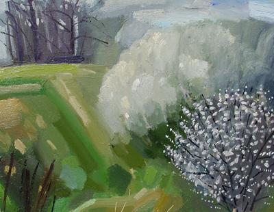Wittenham, Blackthorn Blossom by Andrew Walton