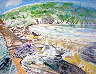 Amongst The Rocks, Hope Cove by David Wiseman