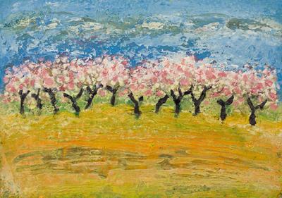 Almond Trees In Blossom by Annabel Keatley