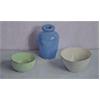 Green, Blue & White On Grey & Lilac by David Stubbs
