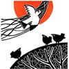 The Lino Bird IX by Linda Farquharson