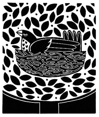 The Lino Bird V by Linda Farquharson