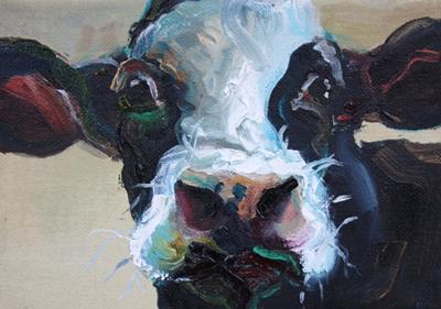 Series 3: Cow Painting #13 by Jelly Green