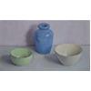Green, Blue & White On Grey & Lilac by David Stubbs