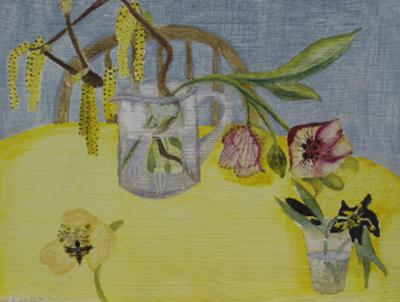 Still Life With Catkins & Bee by Suzy Fasht