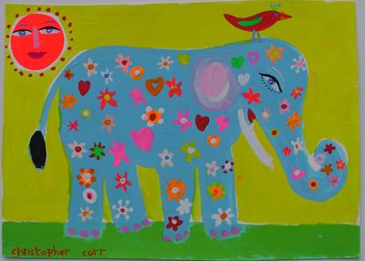 Flower Power Elephant by Christopher Corr