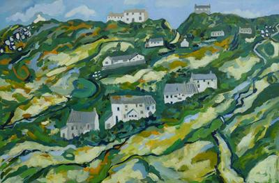 Houses Down To Sennen Cove by Paul Finn