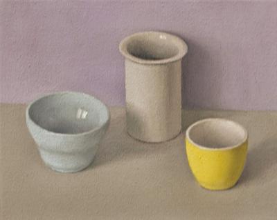 Blue, Grey & Yellow Still Life by David Stubbs