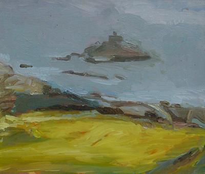 St Michael's Mount, Misty Morning by Isobel Johnstone