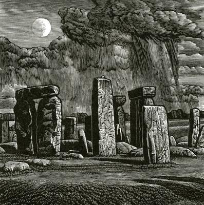 Stonehenge, Rising Moon by Howard Phipps