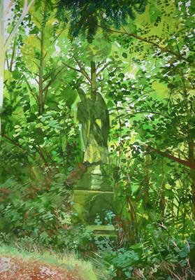 Angel In Abandoned Cemetery, Barn Elms, SW13 by Mike McInnerney