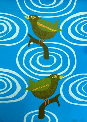 Two Wrens by Kittie Jones