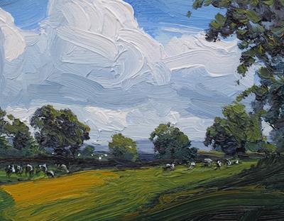 Grazing Cows, Morwick by Robert Newton