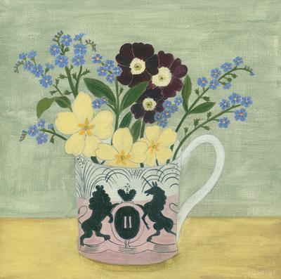 Coronation Mug & Spring Flowers by Debbie George