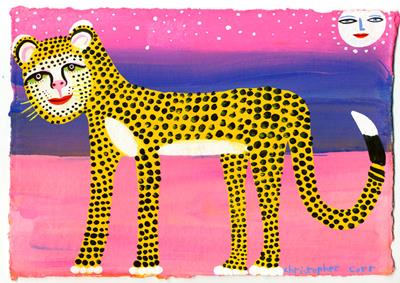 Cheetah & Pink Evening by Christopher Corr