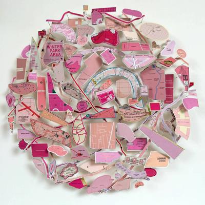 Pink Map Circle by Chris Kenny