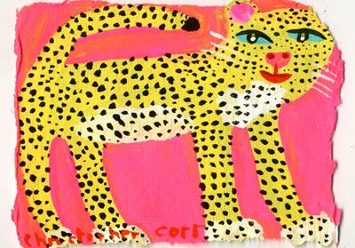 Leopard With Pink Sky by Christopher Corr