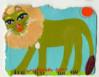 Maned Lion & Turquoise Sky by Christopher Corr