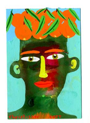 Green Man With Oranges by Christopher Corr