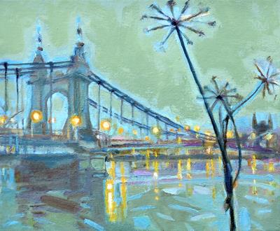Hammersmith Bridge From Barnes, Early Evening by Isobel Johnstone