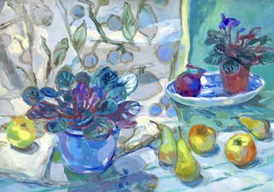 African Violets by Isobel Johnstone