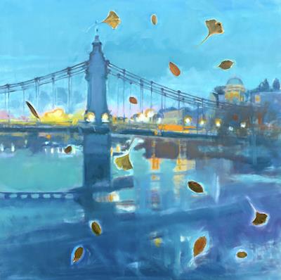 Hammersmith Bridge, Autumn Leaves by Isobel Johnstone