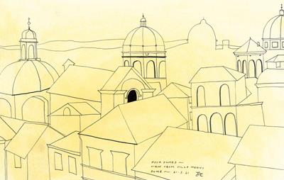 Four Domes: View From Villa Medici, Rome by Jonathan Christie