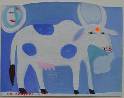 Blue & White Cow by Christopher Corr