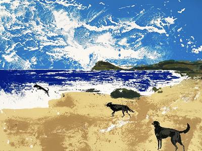 Dogs On A Beach by Tim Southall
