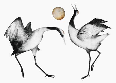 Red-crowned Cranes by Beatrice Forshall