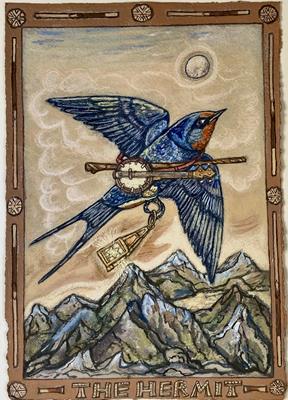 Tarot Of British Birds: The Hermit by David Hollington