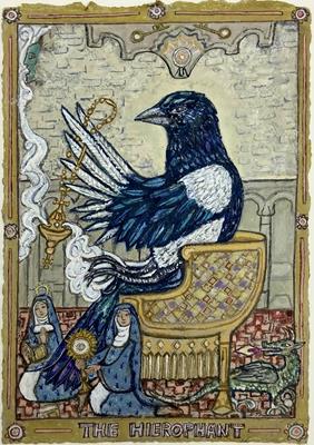 Tarot Of British Birds: The Hierophant by David Hollington
