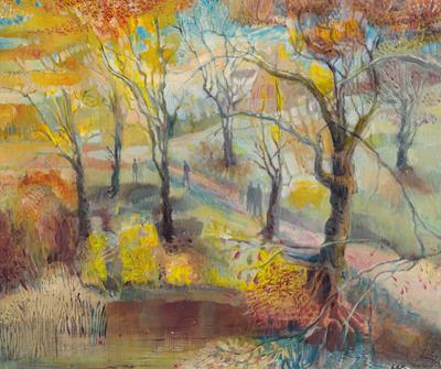 Autumn Paths, First Pond by Mary Kuper