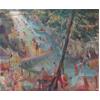 Summer Swimmers, Mixed Pond (With Heron) by Mary Kuper