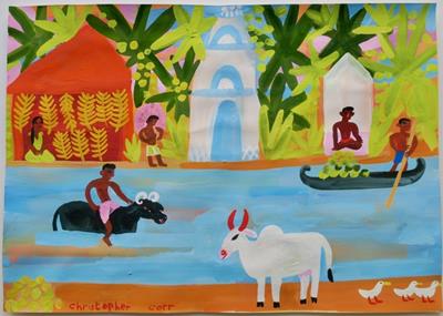 Kerala Water Buffalo & Sacred Cow by Christopher Corr