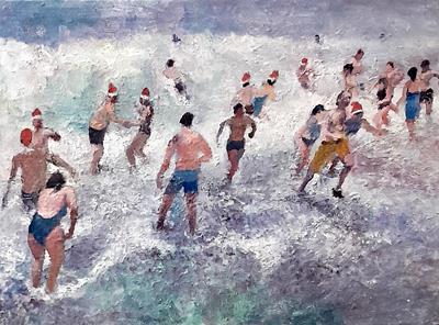 Christmas Day Swim, Brighton Beach by Will Smith