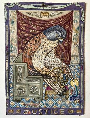 Tarot Of British Birds: Justice by David Hollington