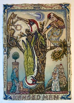 Tarot Of British Birds: Hanged Man by David Hollington