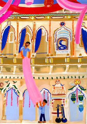 Haveli: Decorating The Haveli For Holi by Christopher Corr