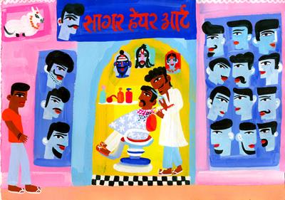 The Barbershop At The Gopinath Temple by Christopher Corr