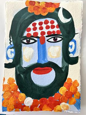 Sadhu In Marigolds by Christopher Corr
