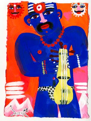 A Sadhu Playing Music by Christopher Corr
