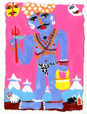Blue Sadhu In The Himalayas by Christopher Corr