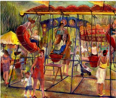 Swingboats, Carter's Steam Fair by Mary Kuper